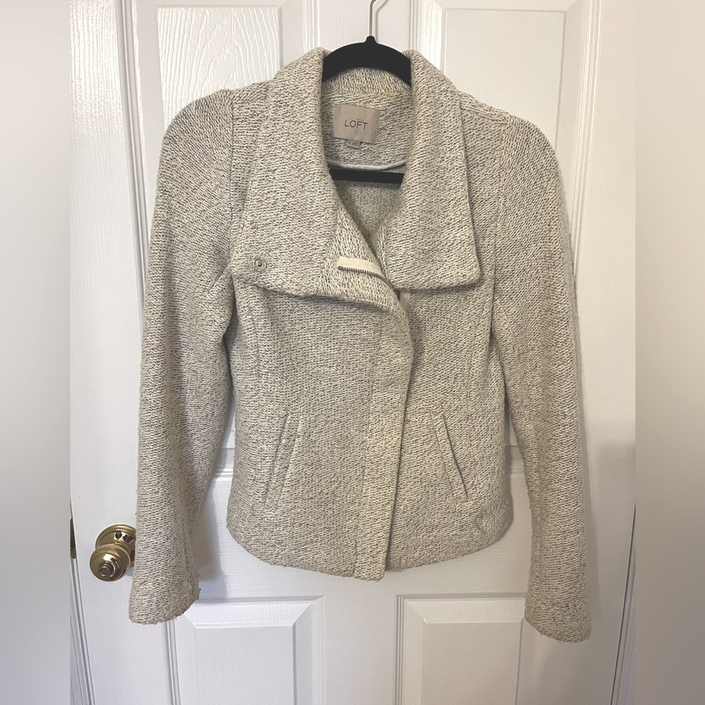 Loft XS moto-style sweater jacket